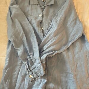 Merona Light Blue Linen Button-Up Shirt